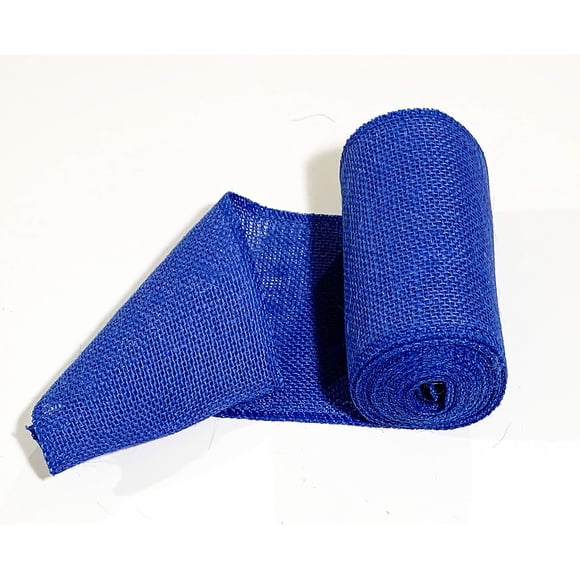 Cinta de Yute Natural Ancha AAYU Royal Blue 12,7 cm x 4,57 m