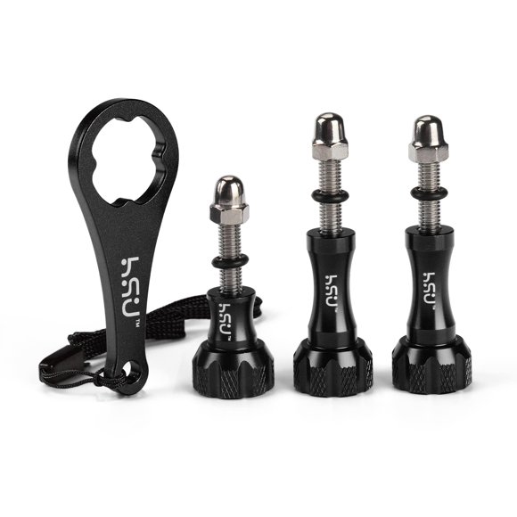 Juego de Tornillos de Mariposa HSU 3 piezas negro + llave para GoPro