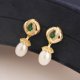 thumbnail image 5 of Aretes Colgantes de Perla Removibles de 8 X 10 Mm para Mujer Corte Pera 4 X 6 Mm Aretes de Nano Esmeralda Verdes Aretes Colgantes de Oro de Plata Esterlina S925 para Mujer Arete de Piedra Preciosa, 5 of 6