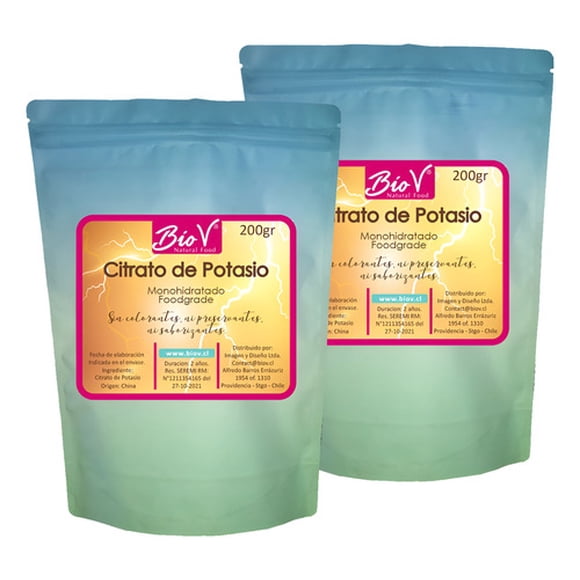 Citrato De Potasio 400g Monohidratado Gradoalimenticio Bio V Sin Sabor