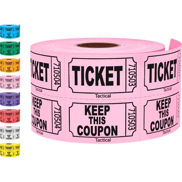 Boletos de rifa Tacticai 500 doble rollo rosa