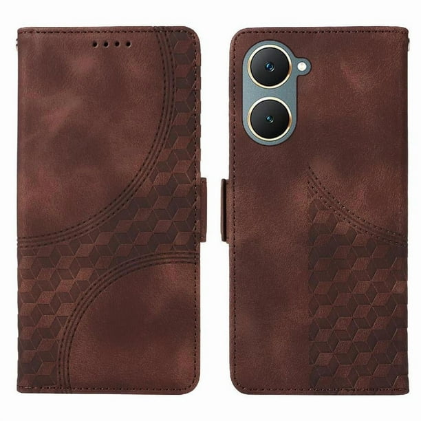 Carcasa FOXDOCK Vivo Y18/Y18E de cuero PU, diseño acolchado clásico, protección contra caídas y rayones