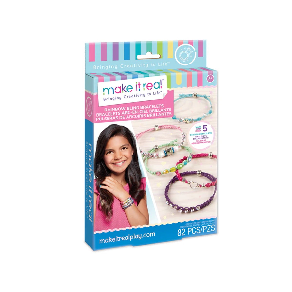 Set Para Hacer Pulseras Bling Arcoíris Make It Real