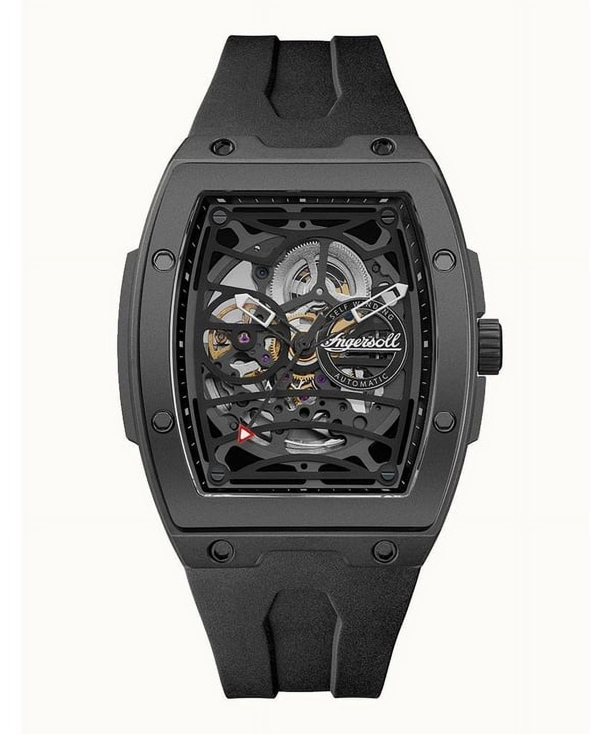 Reloj Ingersoll The Rim Polyurethane Strap Black Skeleton Dial Automatic I16201 Men'S Watch