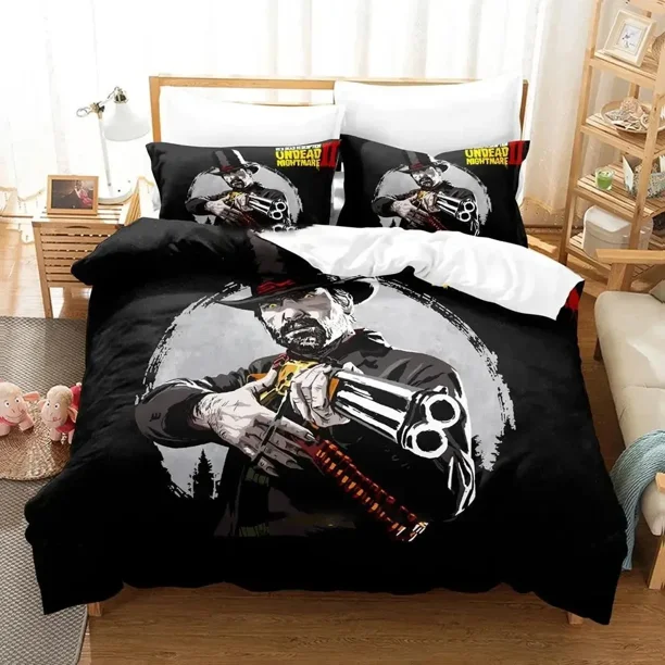 Undead Nightmare Red Dead Redemption Bedding Set Duvet Cover Bed Set Quilt Cover Pillowcase Comforter Size Boys Adult Bed Sheets