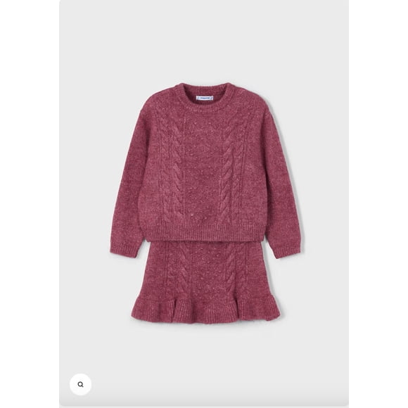 Conjunto de jersey, falda con volantes en el bajo. purpura 8 Años
