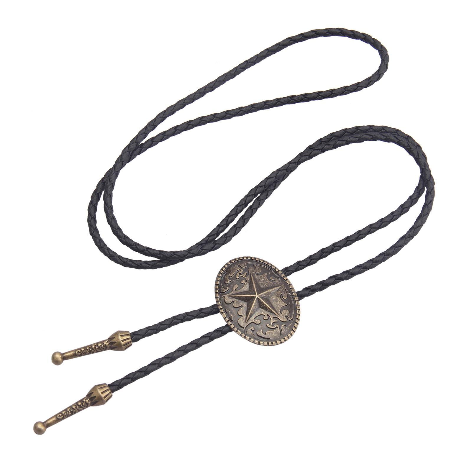 Magideal - De Bolo Vintage Occidental, De Vaquero Con Diseño De Pentagrama Ovalado De Tamaño Ajustable Para Hombres Y Mujeres Para Accesorios De Bronce