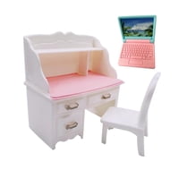 Bothyi - Silla De Escritorio En Miniatura Para Casa De Muñecas Para Decoración De Sala De Estar Con Computadora Portátil Verde