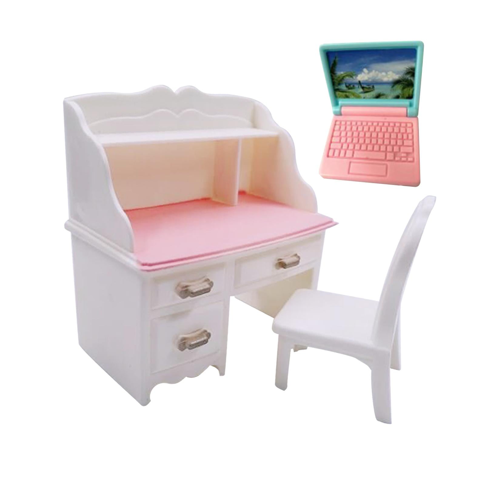 Bothyi - Silla De Escritorio En Miniatura Para Casa De Muñecas Para Decoración De Sala De Estar Con Computadora Portátil Verde