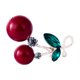 thumbnail image 1 of Red Faux Pearl Rhinestone Cereza Broche Elegante Se?ora Vestido Decoraciones, 1 of 3