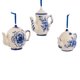 thumbnail image 1 of Set de adornos Kurt Adler, tetera azul Delft de porcelana, x3, 1 of 6