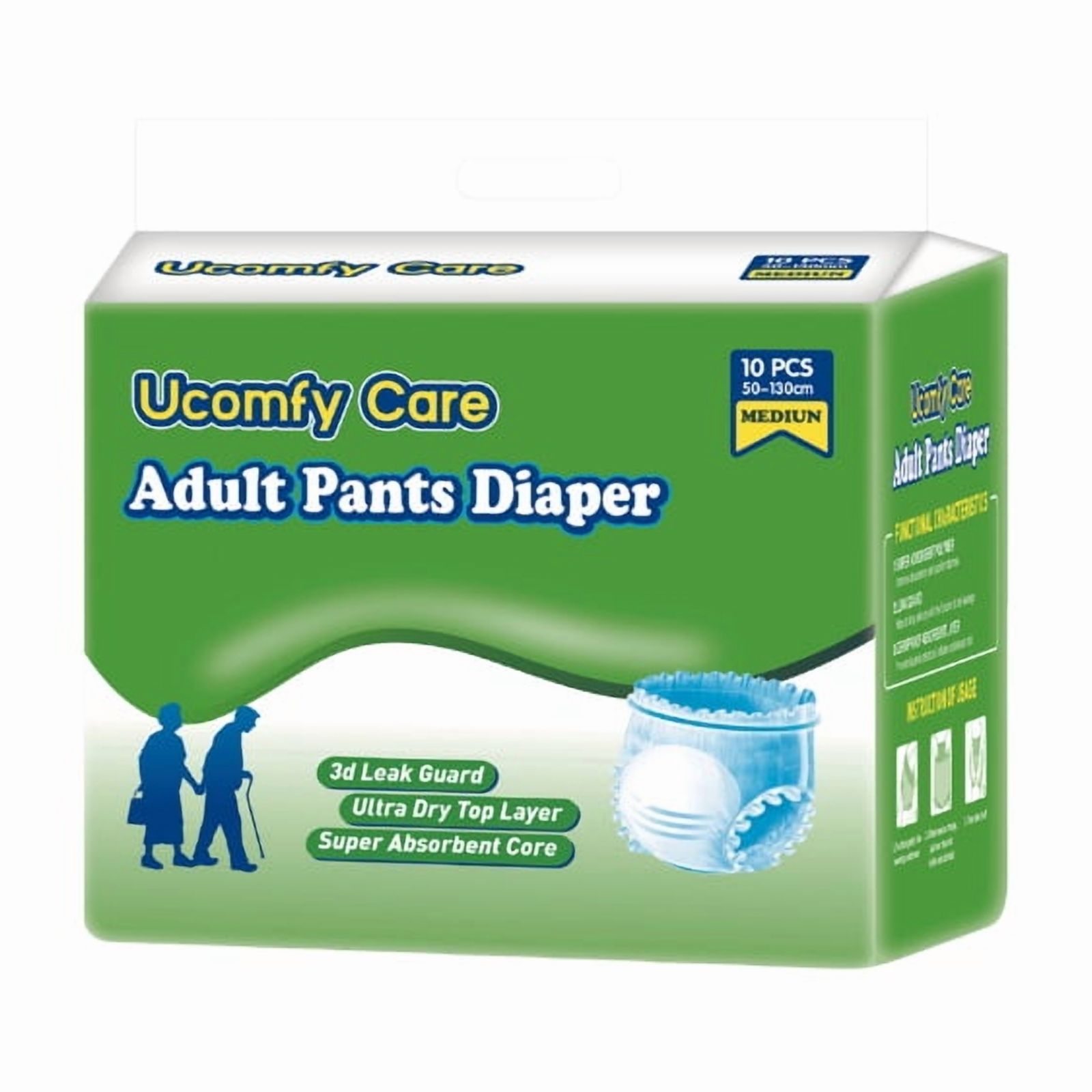Pañales Adultos Pants Tipo Calzón Ucomfy Care Talla M - 10Un