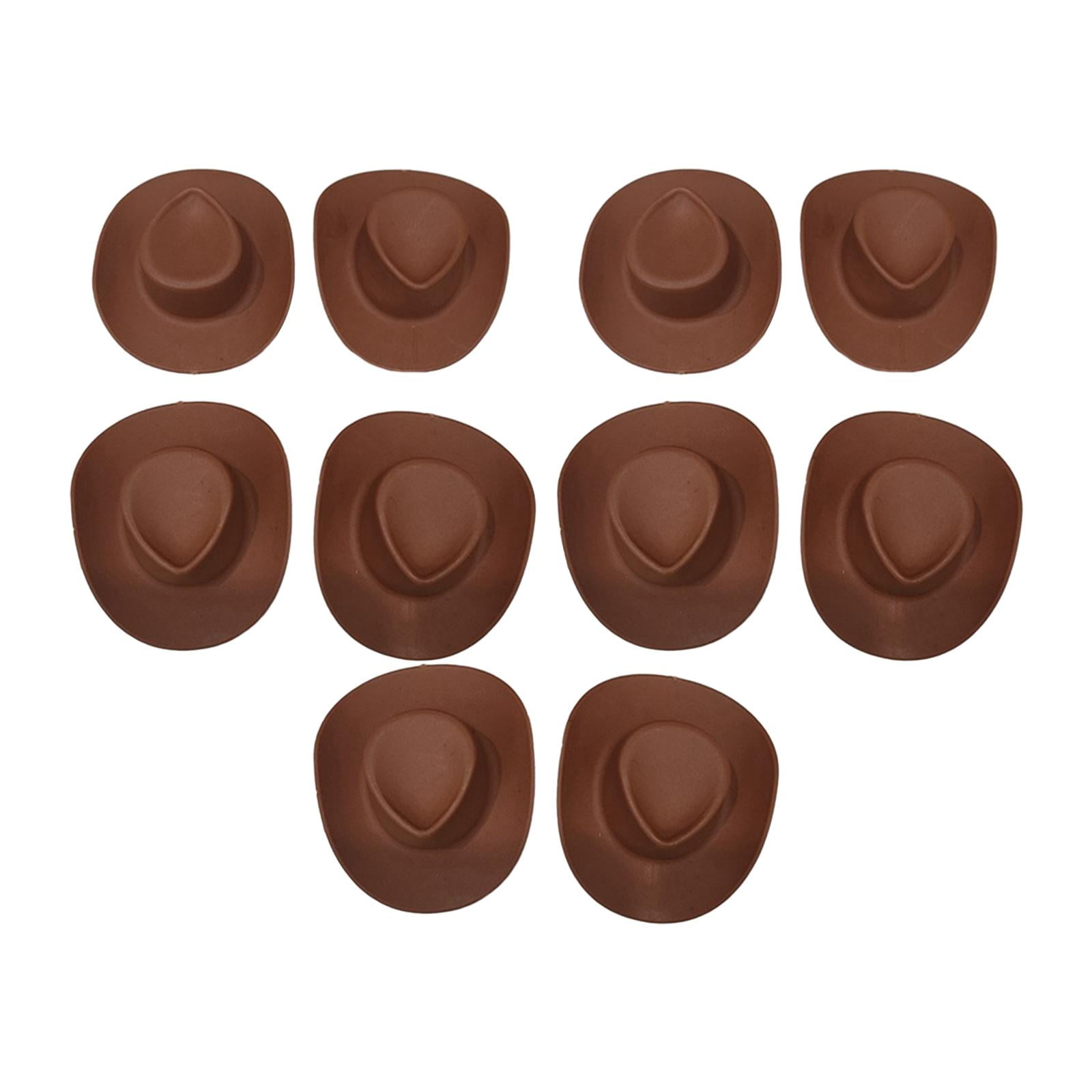 Magideal - 10 Piezas Mini Sombreros De Vaquero Casa De Muñecas, Lindo Mini Sombrero De Vaquera Escala 1/6, Sombrero De Muñeca Para Decoración De Casa De Muñecas , Arco Marrón