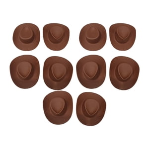 Magideal - 10 Piezas Mini Sombreros De Vaquero Casa De Muñecas, Lindo Mini Sombrero De Vaquera Escala 1/6, Sombrero De Muñeca Para Decoración De Casa De Muñecas , Arco Marrón