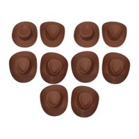 Magideal - 10 Piezas Mini Sombreros De Vaquero Casa De Muñecas, Lindo Mini Sombrero De Vaquera Escala 1/6, Sombrero De Muñeca Para Decoración De Casa De Muñecas , Arco Marrón