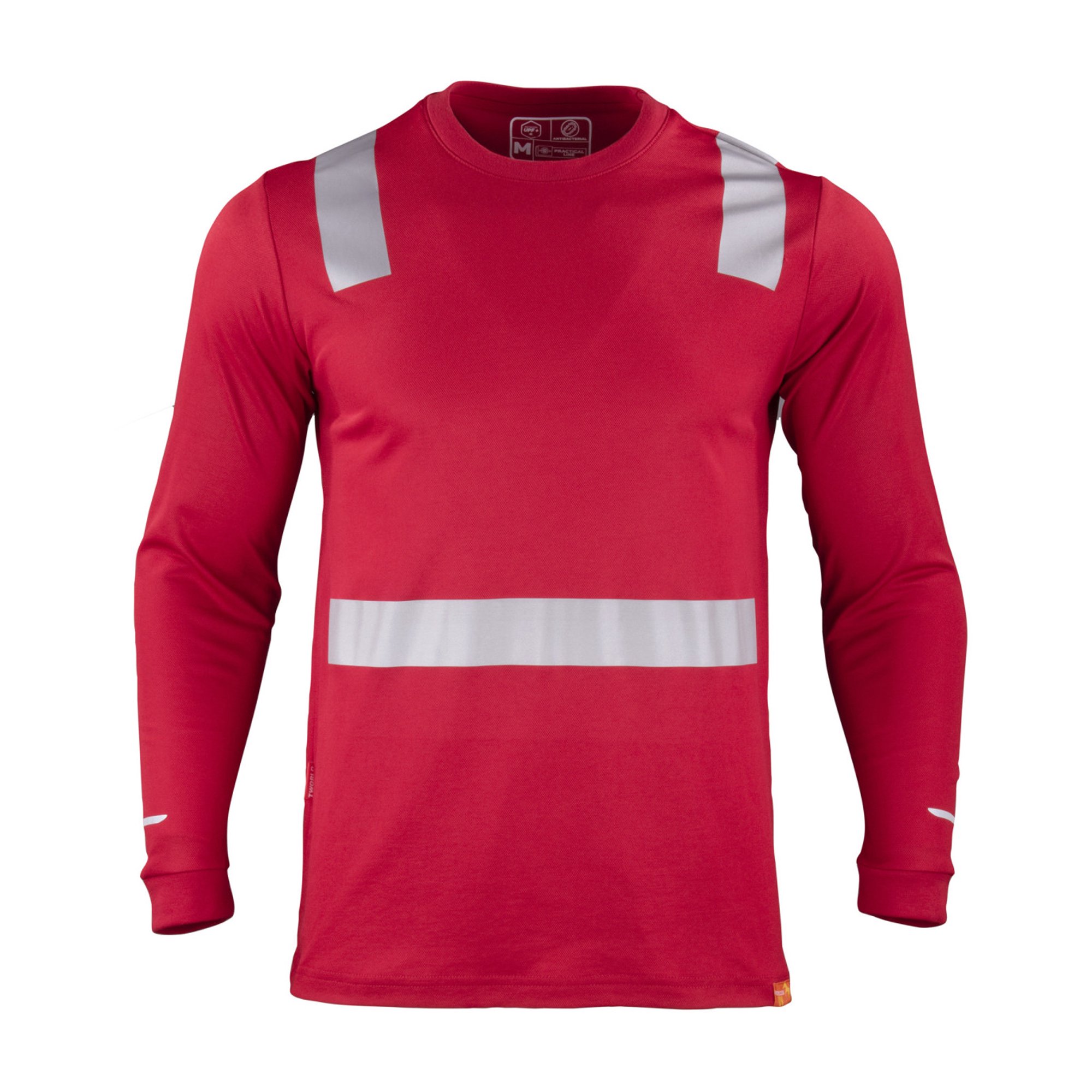 T-world - Polera Hibrida Cinta Reflectiva Manga Larga Rojo