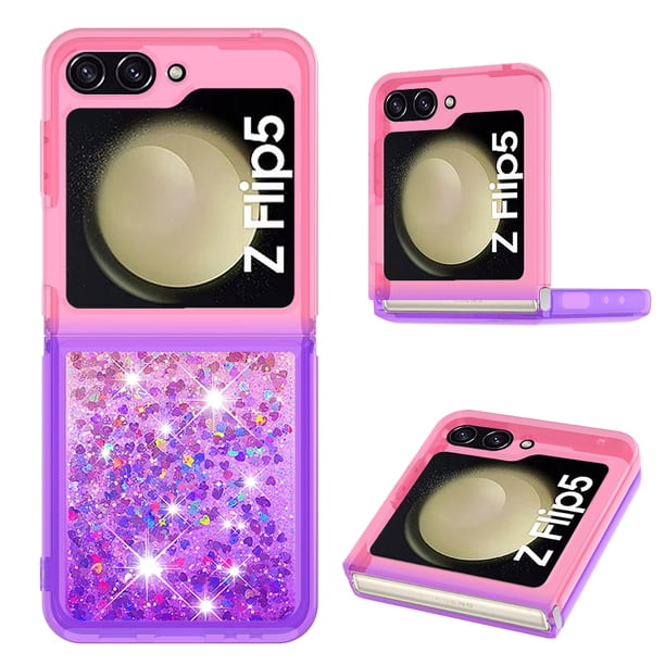Funda Para Samsung Galaxy Z Flip 5 Con Diseño Gradiente Y Brillo Líquido Antigolpes Tpu