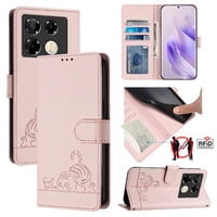Funda Tipo Cartera Foxdock Para Infinix Note 40 Pro 4G Con Soporte, Ranuras, Rfid, Diseño De Gato