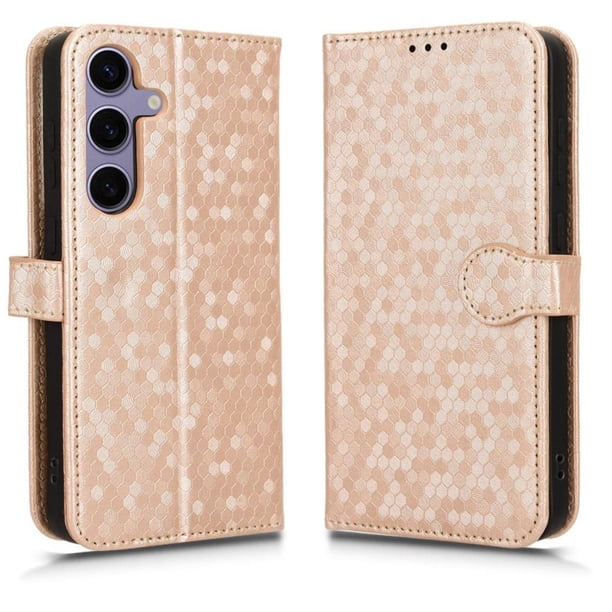 Funda Cartera Lunares Samsung Galaxy S26 con Tarjetero, Correa y Soporte Oro