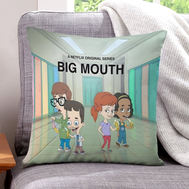 Big Mouth Fundas de almohada de terciopelo con tema, regalos de funda de almohada, decoración para el hogar, cojín de lanzar, regalo de cumpleaños para fans y parejas.30*30cm.