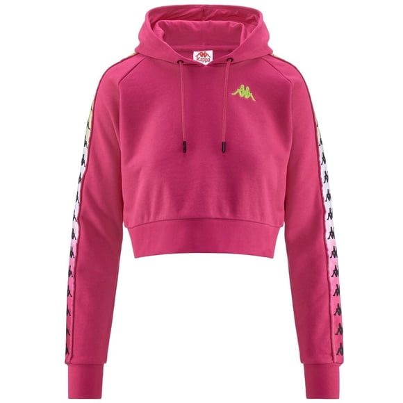 Poleron Crop Women Banda Tamas Degrade Fuxia White