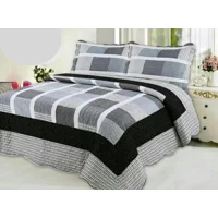 Casadeliacl - Cubrecama King Grande Quilt Verano Moderno Elegante Tf Gris Oscuro Tf818