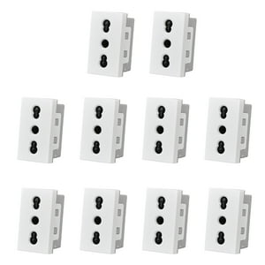 Genérico - Pack 10 Modulo Tomacorriente 10/16A 250V Blanco
