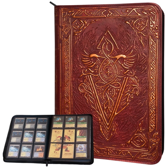 Carpeta para cartas coleccionables LYNX 360 bolsillos, rojo, cuero PU