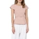 thumbnail image 1 of INSPIRE CHIC Blusa Vintage de Mujer con Botones, Manga Corta, Cuello Barco, Top Peplum de Oficina con Cinturón, L Rosa, 1 of 5