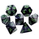 thumbnail image 2 of Dice Chessex Gemini Mini negro/gris con números verdes de 10 mm, 2 of 2