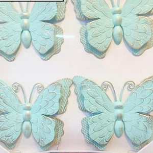 Todo Hogar Santiago De Chile - Set De 4 Mariposas - Verde Agua