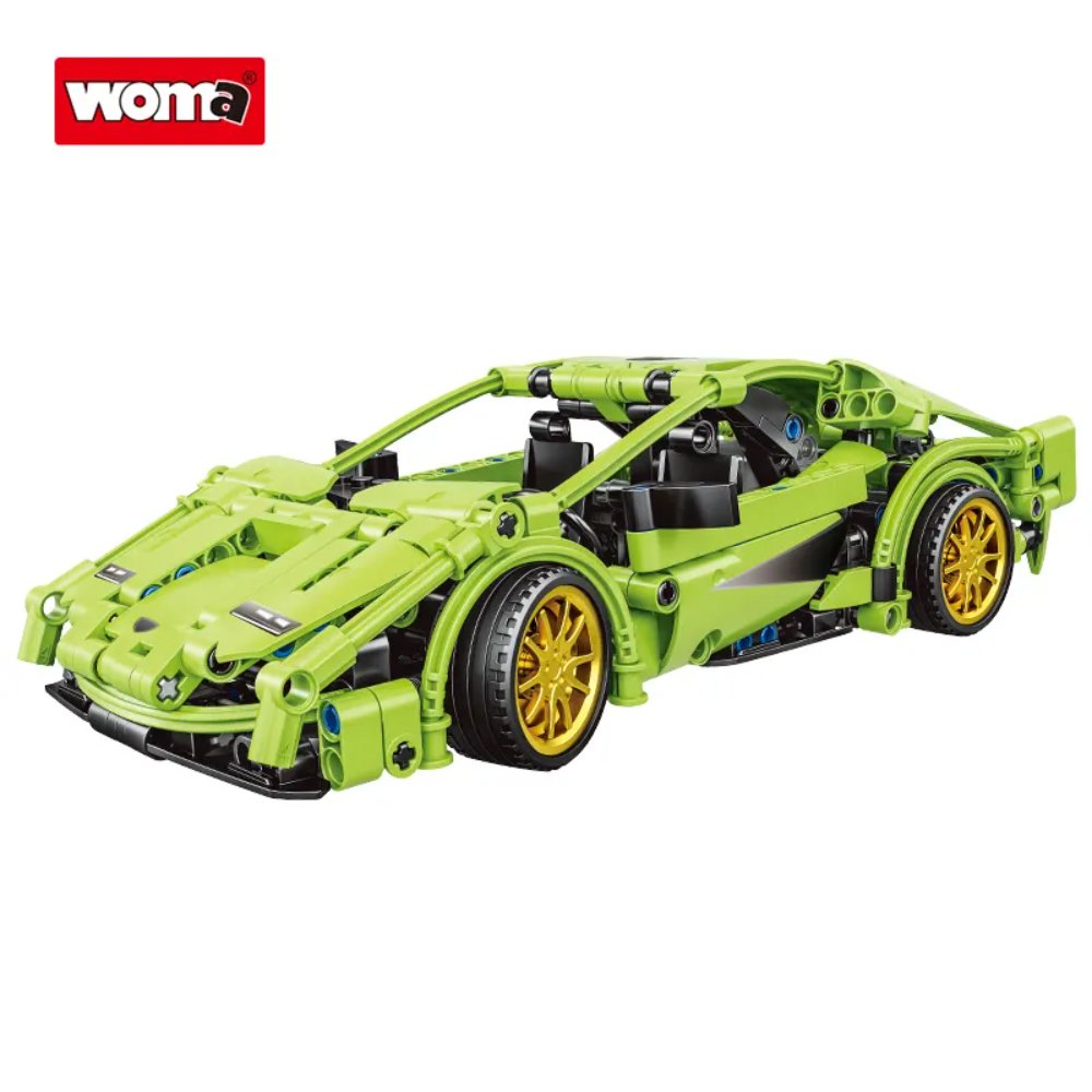 Juego De Bloques Armable Auto Tecnico De Carrera Woma 419 Piezas Verde