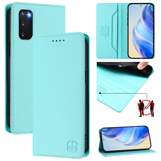 Funda Billetera con Soporte para Samsung Galaxy S20 Bloqueo RFID Plegable Verde menta