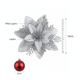 thumbnail image 4 of Set 10 Flores Navideñas Glitter Clip Árbol Navidad Plateadas, 4 of 8