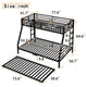 thumbnail image 3 of Twin over Full Metal Bunk Bed with Twin Size Trundle, Black, 3 of 3