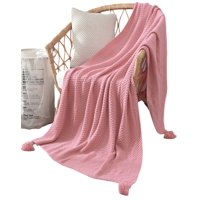 Genérico - Manta De Lujo Con Pompones, Ideal Para Sofá O Cama D7