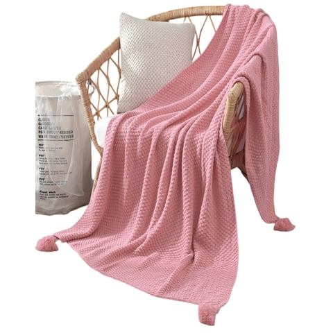 Genérico - Manta De Lujo Con Pompones, Ideal Para Sofá O Cama D7