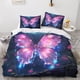 thumbnail image 2 of Funda nórdica de mariposa y flores, juego de ropa de cama para niños, funda nórdica colorida de microfibra con estampado 3D, juego de 3 piezas, funda nórdica con, 2 of 3
