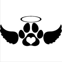 Rienda Libre - Sticker Dog Paw Print With Angel Wings Patitas Perro Alas