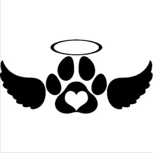 Rienda Libre - Sticker Dog Paw Print With Angel Wings Patitas Perro Alas