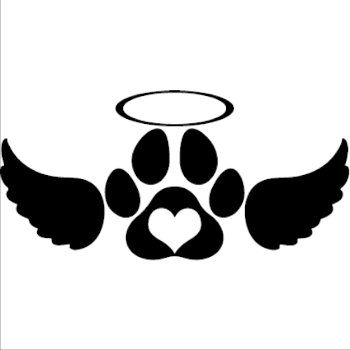 Rienda Libre - Sticker Dog Paw Print With Angel Wings Patitas Perro Alas