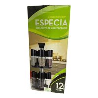 Genérico - Set 12 Especieros Condimento 360 Giratorio 3 Salidas 2 Nivel