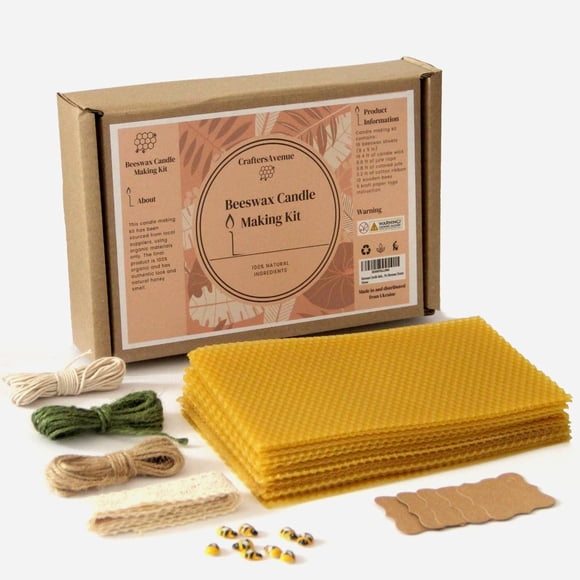 Kit Para Hacer Velas Con 16 Láminas De Cera De Abeja De 13 X 20 Cm