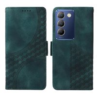 Carcasa Foxdock Vivo V40Se 5G De Cuero Pu, Diseño Acolchado Clásico, Protección Contra Caídas Y Rayones