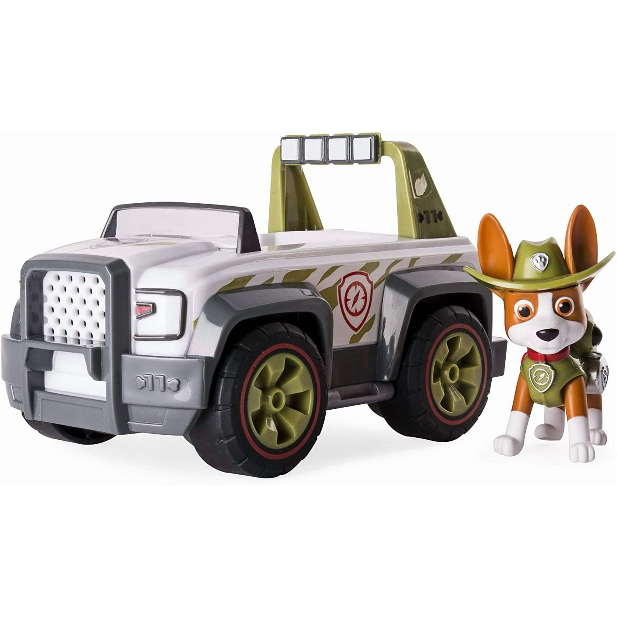 Paw Patrol, Jungle Rescue, Tracker's Jungle Cruiser, Vehículo Y Figura