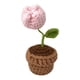 thumbnail image 1 of Flores De Ganchillo Hechas A Mano Mini Flores En Maceta Maceta Accesorios Para Automóviles Rosa, 1 of 3
