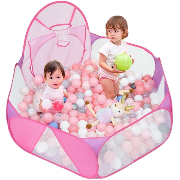 Canasta de baloncesto Eocolz para niños, tamaño grande, con aro de baloncesto, 120 cm, color rosa