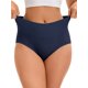 thumbnail image 1 of CURVY GLAM Bragas de Mujer Regreso a Clases Cintura Alta Control de Abdomen Color Sólido Cobertura Completa Oscuro Gris Azul XXL, 1 of 5