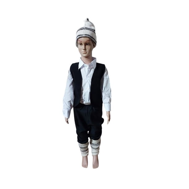 Traje Tipico Chilote Niño Bolero, Pantalon, Gorro y Polaina