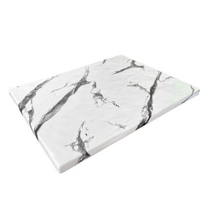 Imahe - Tabla Aperitivo Melamina Rectangular 26X32X1Cm Marmol Blanco
